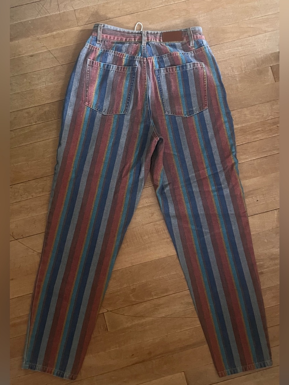 TWIK Simons
Retro Multicolor Striped Jeans High Rise
Straight Leg Denim Size 27 - Picture 4 of 8